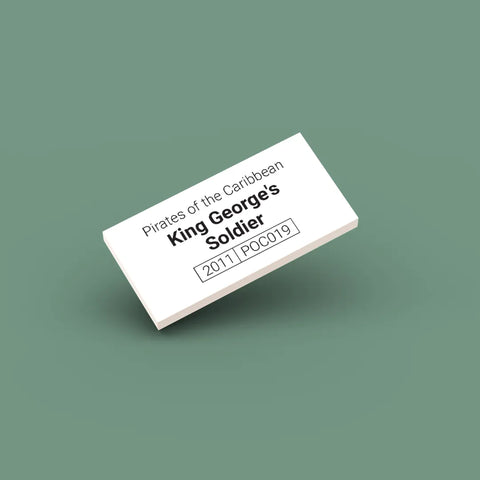 White ID tag for LEGO minifigure King George's Soldier poc019