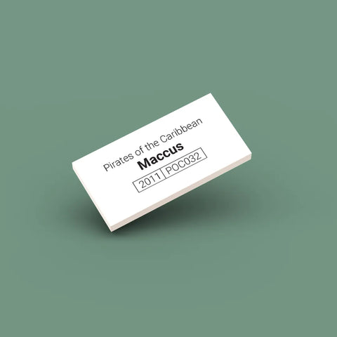 White ID tag for LEGO minifigure Maccus poc032