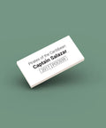 White ID tag for LEGO minifigure Captain Salazar poc039