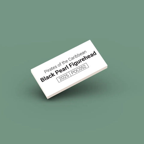 White ID tag for LEGO minifigure Black Pearl Figurehead poc052