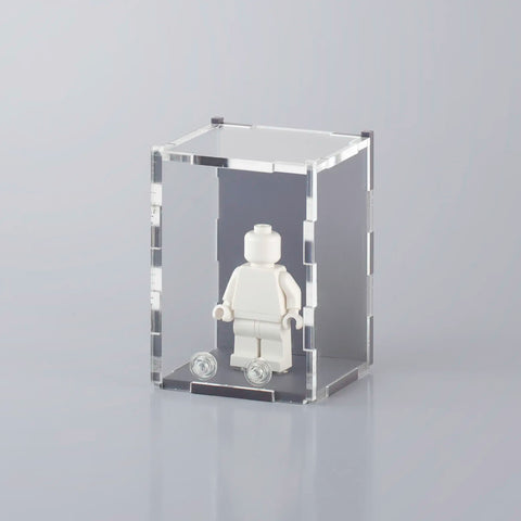 Purple fog colored acrylic display case for a single LEGO minifigure