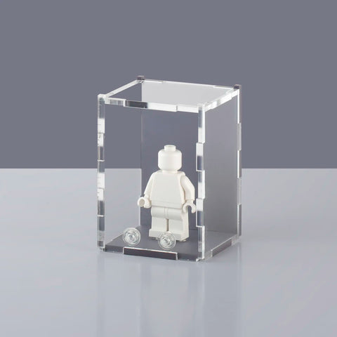 Purple fog colored acrylic display case for a single LEGO minifigure