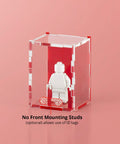 Red acrylic display case for a single LEGO minifigure