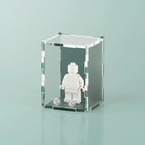 sage green colored acrylic display case for a single LEGO minifigure