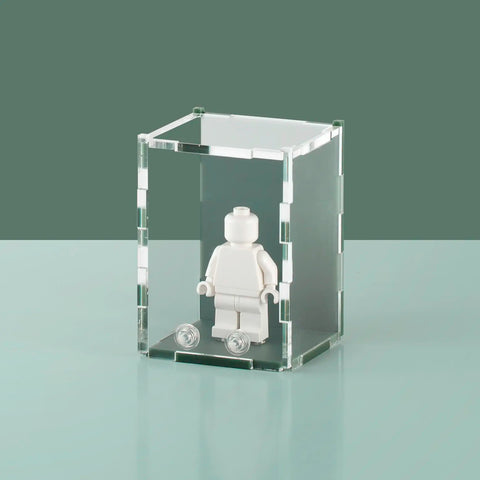 sage green colored acrylic display case for a single LEGO minifigure