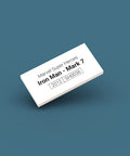 White identification tag for LEGO minifigure Iron Man Mark 7 sh0036