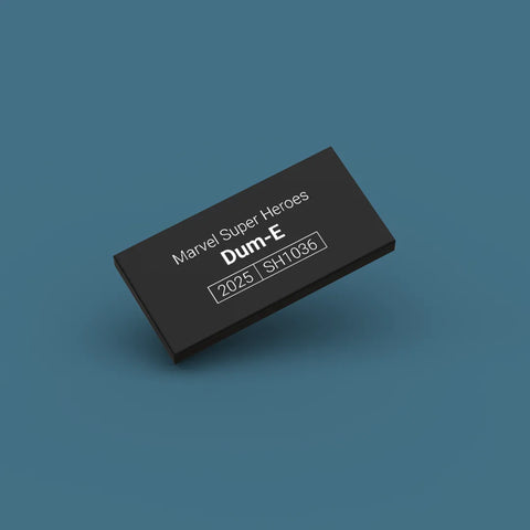 Black ID tag for LEGO minifigure Dum-E sh1036