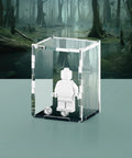 Acrylic display case with swamp graphic background that fits one LEGO minifigure