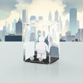 LEGO minifigure display case with super hero city background that fits 1 minifigures