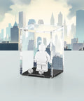 LEGO minifigure display case with super hero city background that fits 1 minifigures