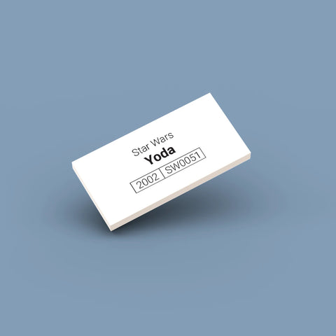 White LEGO Minifigure Identification tag for Yoda sw0051