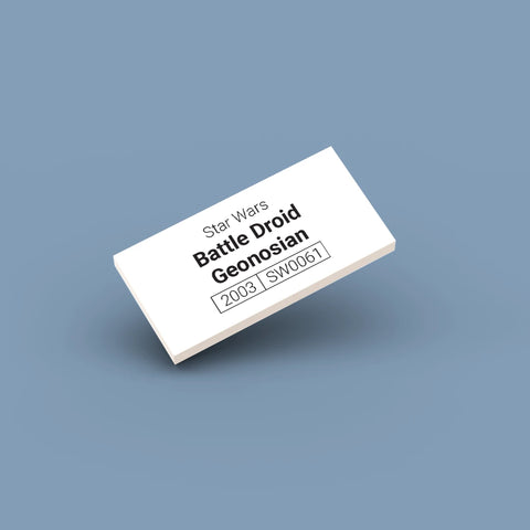 White LEGO Minifigure Identification tag for Battle Droid Geonosian sw0061