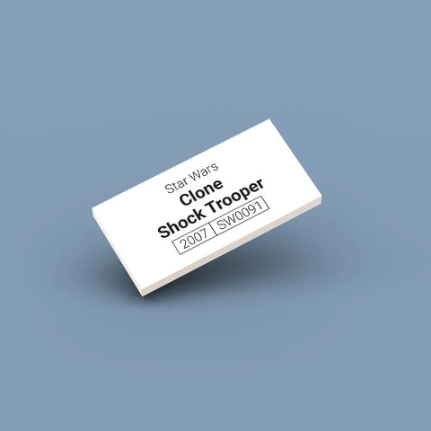 White LEGO Minifigure Identification tag for Clone Shock Trooper sw0091