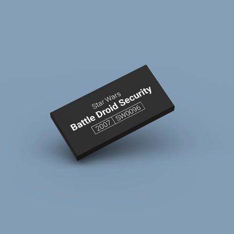 Black LEGO Minifigure Identification tag for Battle Droid Security sw0096