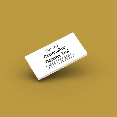 White ID tag for LEGO Counsellor Deanna Troi trek007