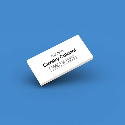 White LEGO Minifigure Identification tag for Cavalry Colonel ww003